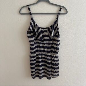 Gianni Bini Blue and White Flutter Top Size M